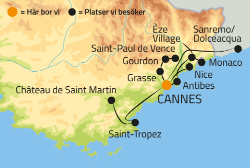 Geografisk karta över Provence